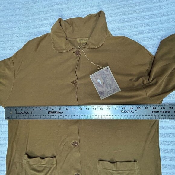 New Ecosport Womens Medium Organic Cotton Button Down Pajama Shirt Lightweight - Picture 5 of 8
